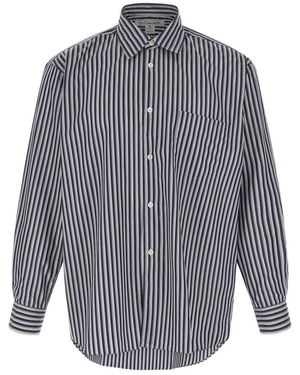 Comme des Garçons Overhemden ,Blauw ,Katoen Yarn Dyed Cotton Stripe Shirt