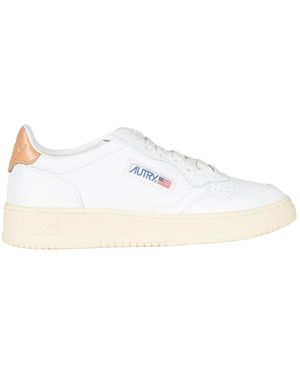 Autry Zapatillas De Cuero Con Logo Bordado, Mujer, Talla - Blanco