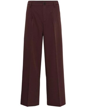 Kaffe Broeken ,Bruin ,Wijde Broek - Paars