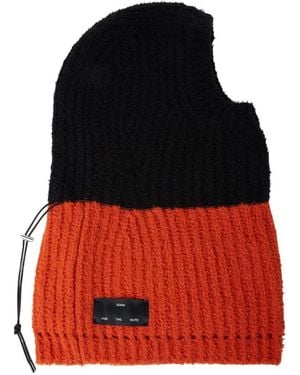 Song For The Mute Accessoires ,Veelkleurig ,Wol Oversized Gebreide Balaclava - Rood