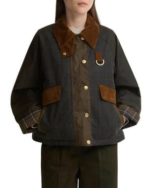 Barbour Jassen ,Bruin ,Irene Wax Jacket Lwx 1557Ol 71 - Zwart