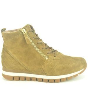 Gabor Schoenen ,Bruin ,Leer Camel Veterschoenen - Geel