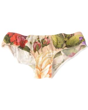 Dolce & Gabbana Badmode ,Veelkleurig ,Bloemen Slip - Naturel