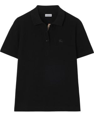 Burberry Tops ,Zwart ,Katoen Ekd Katoen Piqué Polo Shirt