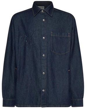 John Richmond Denim Shirts - Blue