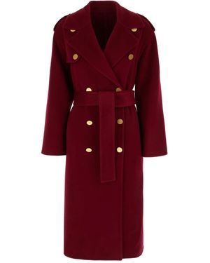 Alberta Ferretti Belted Coats - Red