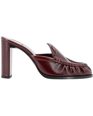 Saint Laurent Schoenen ,Rood ,Leer Le Loafer Leren Sandalen - Bruin