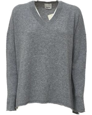 Allude V-Neck Knitwear - Grigio