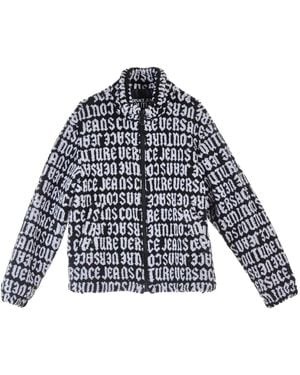 Versace Jeans Couture Jassen ,Veelkleurig ,Polyester Giacca Teddy Logo Gotico - Blauw