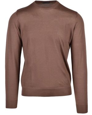 Drumohr Truien & Vesten ,Bruin ,Wol Maglioncino Girocollo