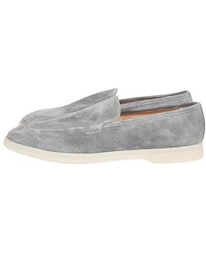 Eleventy Zachte Suède Loafer Schoen - Wit