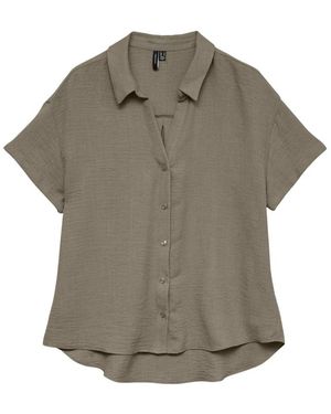 Vero Moda Overhemden ,Bruin ,Polyester Vmmelaney Shirt - Grijs