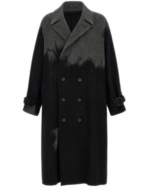 Yohji Yamamoto Double-Breasted Coats - Black