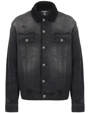 Balmain Denim Jackets - Black