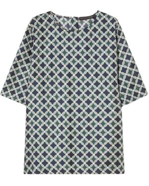 Marina Rinaldi Seidenbluse Mit Seitenschlitzen - Grau