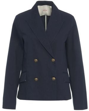 Jucca Blazer denim blu a doppio petto