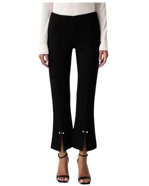 Twinset Broeken ,Zwart ,Leer High-Waist Slim Broeken