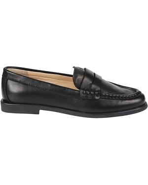 COPENHAGEN Flache Leder-Loafer - Schwarz