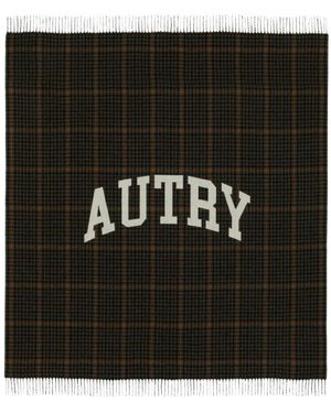 Autry Accessoires ,Zwart ,Wol Fringed Wool Blanket