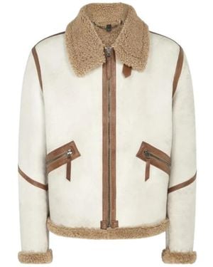 Belstaff Centenary Flight Lammfelljacke - Natur