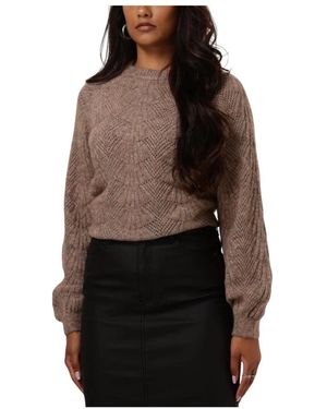 Object Flora Re L/S Strickpullover - Braun