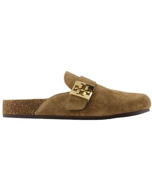 Tory Burch Schoenen ,Bruin ,Leer Bruin Leren Instap Sandalen