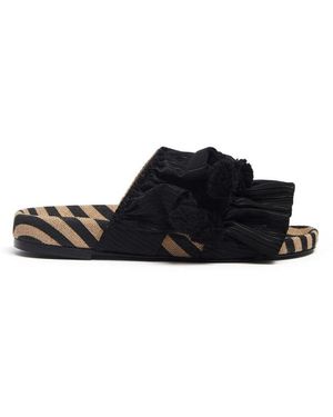La DoubleJ Pimento slide - sandalen mit frühlingstweed-fußbett - Schwarz