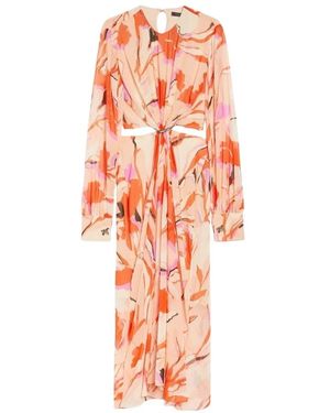 Max Mara Seidenkleid Mit Gerafftem Design - Orange
