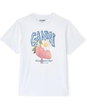 Ganni T-Shirts - Bianco