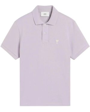 Ami Paris Tops ,Paars ,Klassieke Polo Shirt Voor