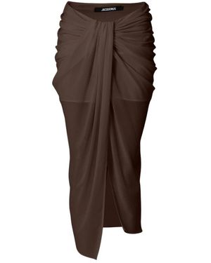 Jacquemus Rokken ,Bruin ,Polyester The Paréo Skirt