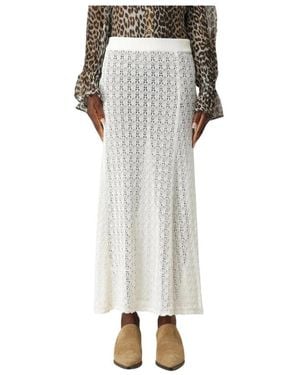 Ganni Crochet Knit Skirt - Weiß
