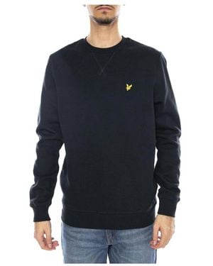 Lyle & Scott Hoodies & Sweatvesten ,Blauw ,Katoen Cotton Crew Neck Sweatshirt