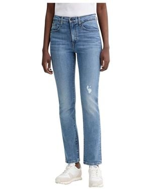 Levi's 724 High Rise Rechte Jeans - Blauw