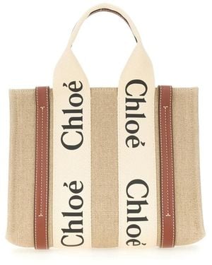 Chloé Kleine Woody Tote Bag - Natur