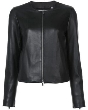 Vince Lederjacke Mit Reißverschluss - Schwarz