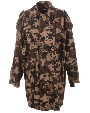 Dolce & Gabbana Jassen ,Veelkleurig ,Camuflage Jas - Bruin