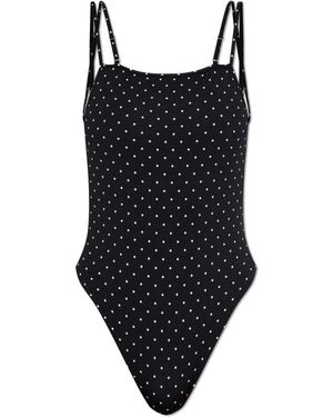 Tom Ford Badmode ,Zwart ,Badpak Met Stippen En Dubbele Bandjes