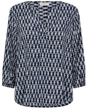 Freequent Blauwe Salute Blouse Met Allover Print
