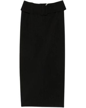 Patrizia Pepe Rokken ,Zwart ,Midi Rok Met Riem