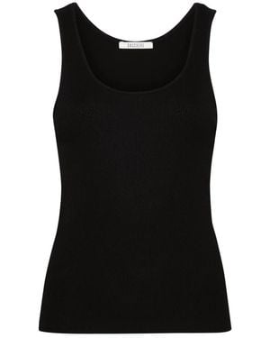 Gauchère Fein Geripptes Tanktop - Schwarz