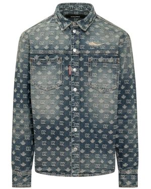 DSquared² Overhemden ,Blauw ,Overshirt - Grijs