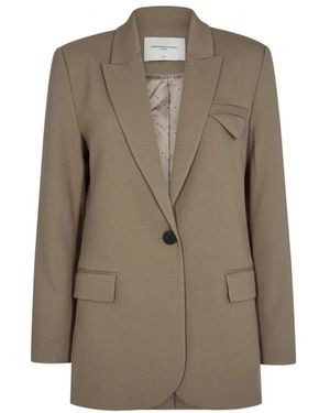 Copenhagen Muse Timber Wolf Blazer Mit Klappentaschen - Natur