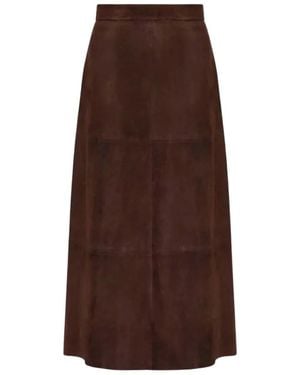 Max Mara Rokken ,Bruin ,Leer Midi-Rok