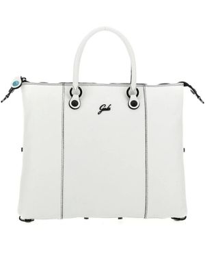 Gabs Tassen ,Wit ,Leer Omkeerbare Witte Shopper Tote Rugzak