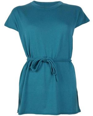 Alpha Studio Groene Katoenen Kimono Jurk - Blauw