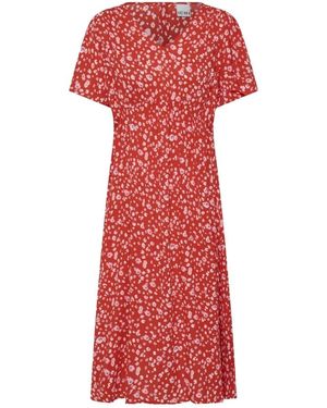Ichi Midi Dresses - Rojo