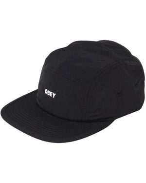 Obey Schwarze Nylon Camp Cap Für Männer - Blau