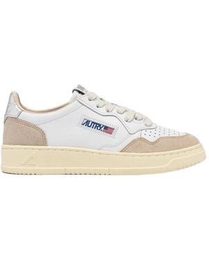 Autry Medalist Low Leren En Suède Sneakers - Wit