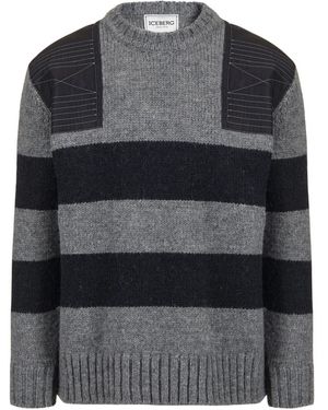 Iceberg Round-Neck Knitwear - Grigio